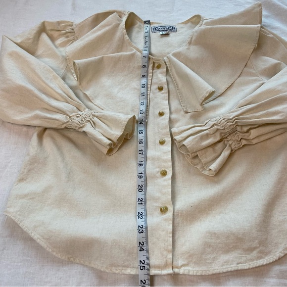 Vintage Bonjour Linen/Cotton Shirt Blouse - Picture 5 of 6